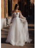 2-in-1 Wedding Dress With Detachable Tulle Skirt